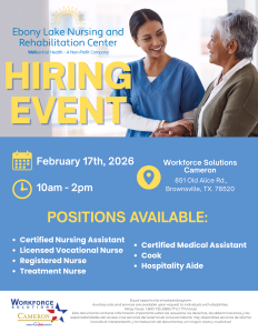 Ebony Lake Nursing and Rehabilitation center hiring event (2) (1)